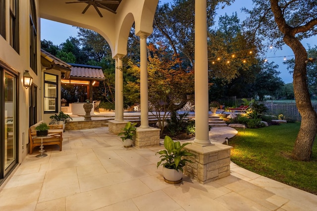 8634 Navidad Dr, Austin, TX 78735 - view of patio featuring a ceiling fan