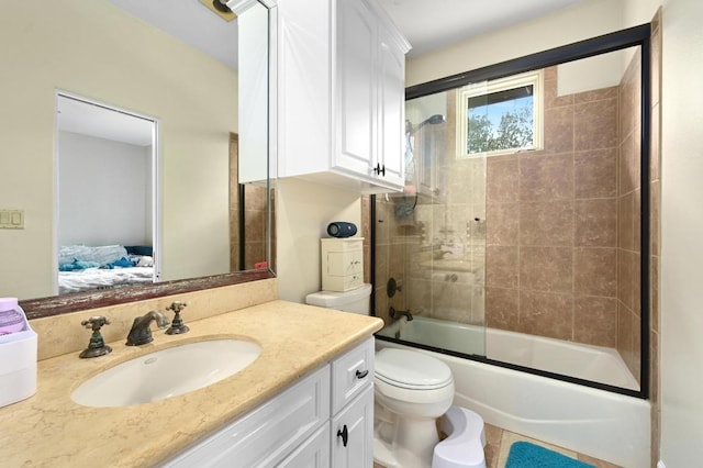 3816 Pappys Way, Austin, TX 78730 - bathroom featuring vanity, connected bathroom, and combined bath / shower with glass door