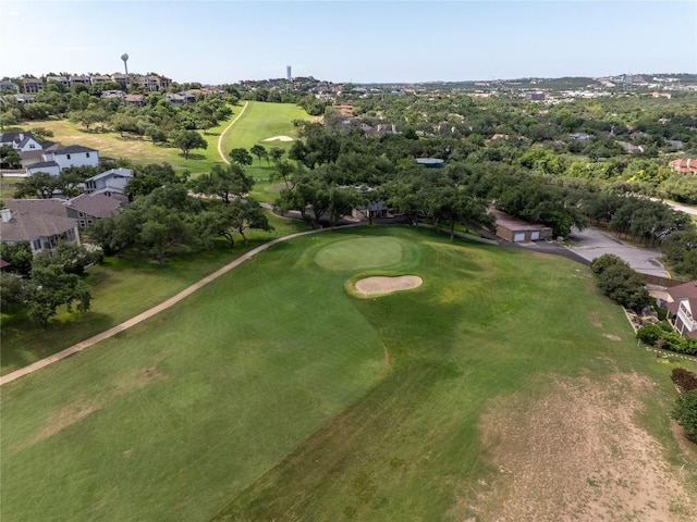 403 Hazeltine Dr, Lakeway, TX 78734 - aerial view of property and surrounding area featuring a local golf course and nearby suburban area