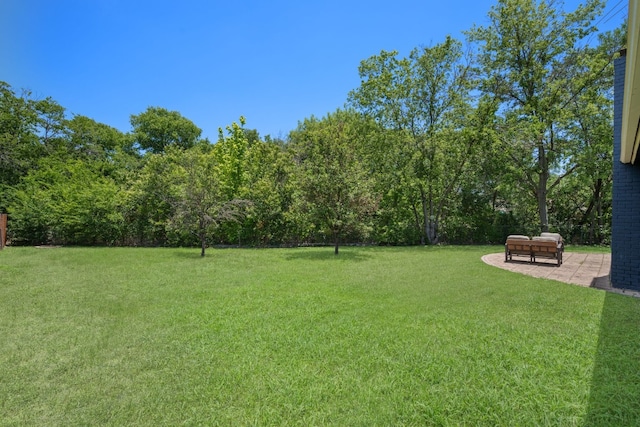 2801 Cornish Cir, Austin, TX 78745 - view of grassy yard featuring a patio area