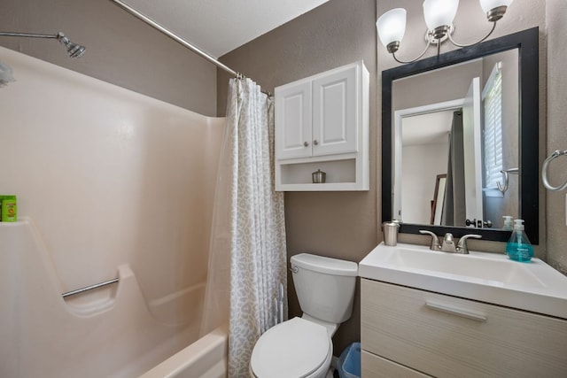 2801 Cornish Cir, Austin, TX 78745 - bathroom with vanity, shower / tub combo with curtain, and a textured wall