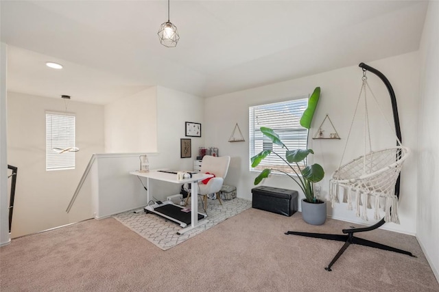 7304 Fall Ray Dr, Del Valle, TX 78617 - carpeted home office featuring recessed lighting