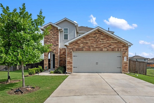 7304 Fall Ray Dr, Del Valle, TX 78617 - traditional-style house with concrete driveway, an attached garage, and brick siding