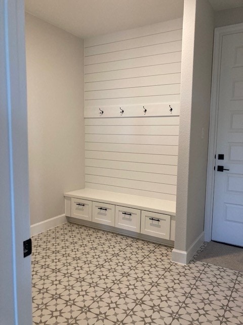 120 Prairie Clover Dr, Dripping Springs, TX 78620 - mudroom featuring baseboards