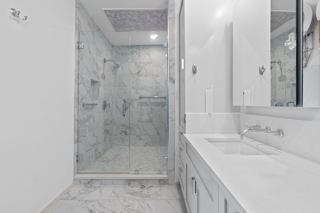 1600 Barton Springs Rd Unit 5406, Austin, TX 78704 - full bath featuring marble finish floors, vanity, and a marble finish shower