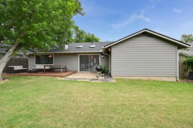 7906 Swindon Ln, Austin, TX 78745 - back of house with outdoor lounge area and a patio