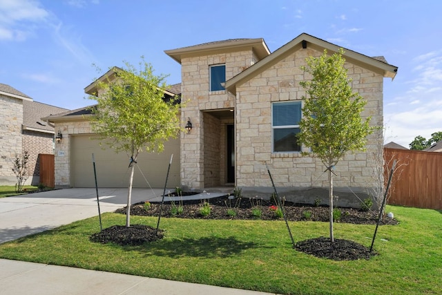 2004 Long Shadow Ln, Georgetown, TX 78628 - view of front facade featuring stone siding, concrete driveway, and a garage