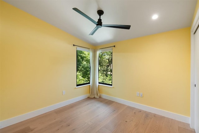 419 Brady Ln, Austin, TX 78746 - spare room with a ceiling fan, light wood-style flooring, and recessed lighting
