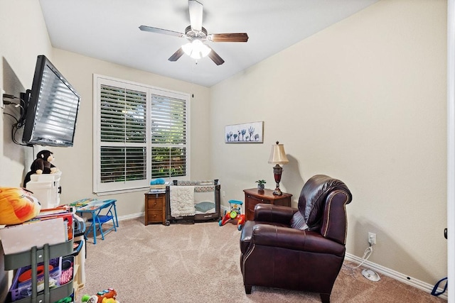 128 Lady Bird Ln, Georgetown, TX 78628 - game room with carpet flooring and a ceiling fan