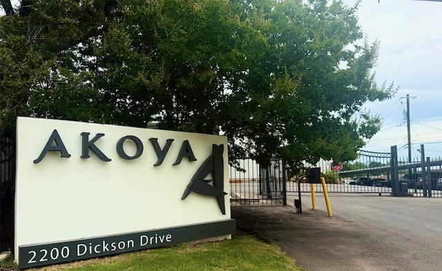 view of community sign