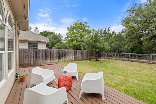 4604 Hibiscus Valley Dr, Austin, TX 78739 - wooden deck with a fenced backyard and view of scattered trees