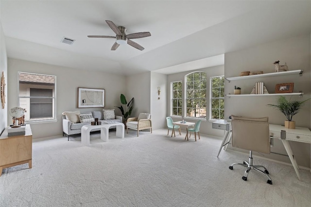 4604 Hibiscus Valley Dr, Austin, TX 78739 - carpeted office with ceiling fan