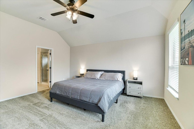 100 Rebel Red Cv, Liberty Hill, TX 78642 - bedroom featuring carpet flooring, lofted ceiling, and ceiling fan