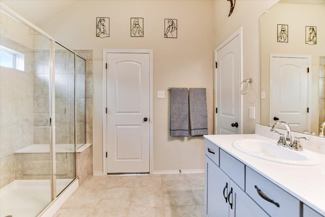 100 Rebel Red Cv, Liberty Hill, TX 78642 - bathroom with vanity and a stall shower