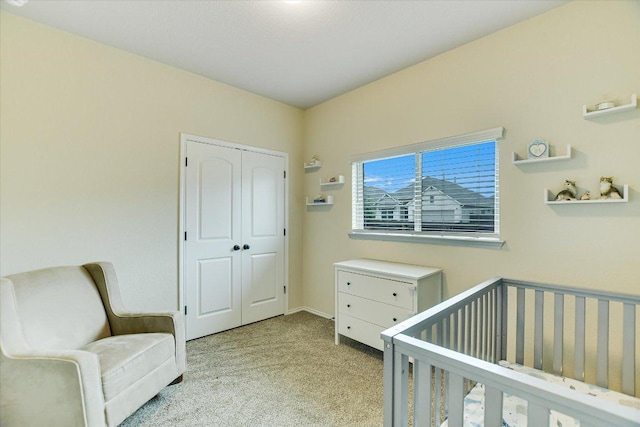 100 Rebel Red Cv, Liberty Hill, TX 78642 - bedroom featuring light colored carpet, a closet, and a crib