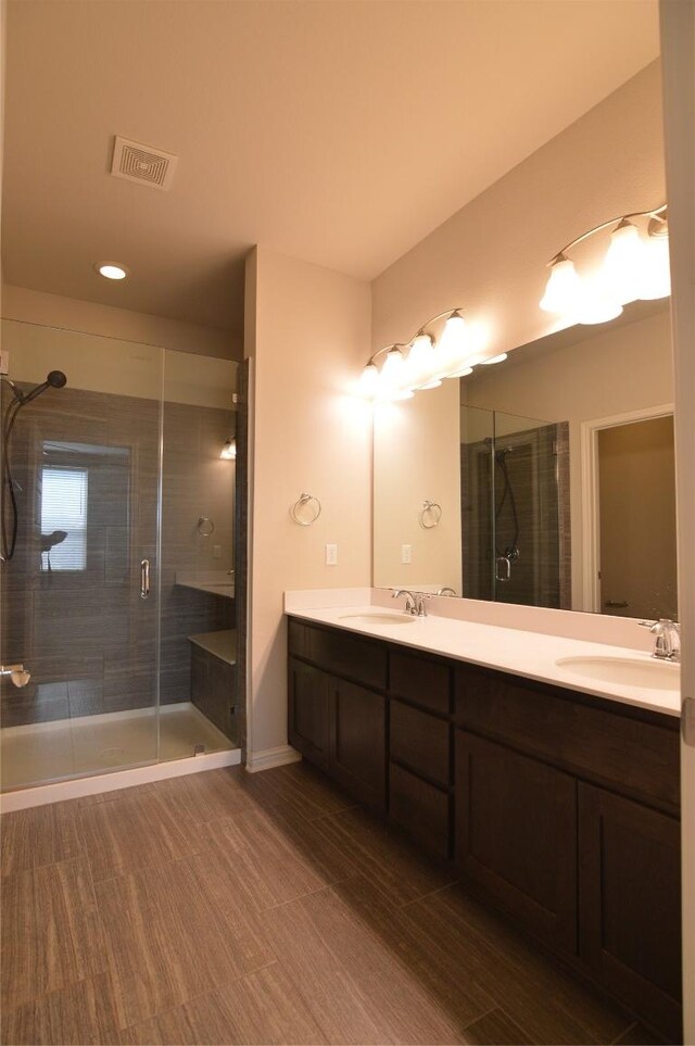 6814 E Riverside Dr Unit 52, Austin, TX 78741 - full bath featuring double vanity and a shower stall