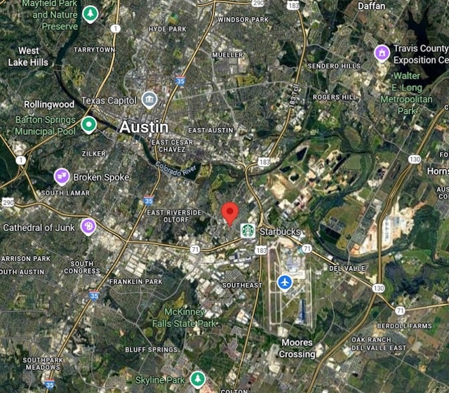 6814 E Riverside Dr Unit 52, Austin, TX 78741 - aerial overview of property's location