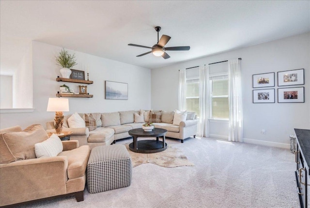 351 Kings Pine Dr, Dripping Springs, TX 78620 - living area featuring ceiling fan and carpet flooring