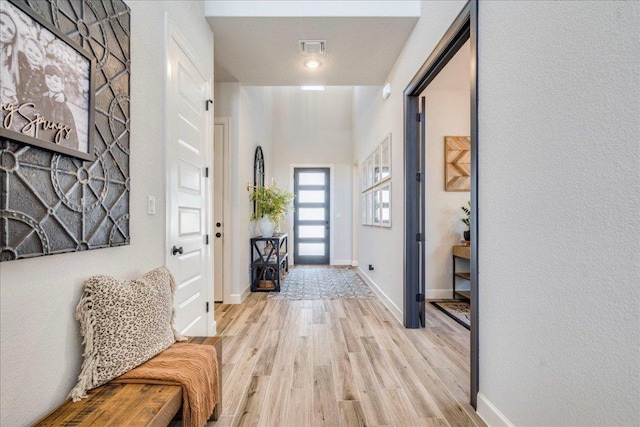 351 Kings Pine Dr, Dripping Springs, TX 78620 - foyer with baseboards and wood finished floors