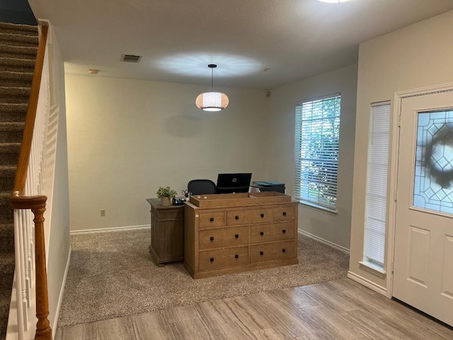 8104 Ephraim Rd, Austin, TX 78717 - entryway featuring stairs and wood tiled floors