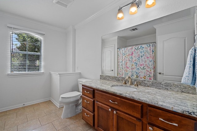 6906 Covered Bridge Dr, Austin, TX 78736 - full bathroom featuring vanity, crown molding, and tile patterned flooring