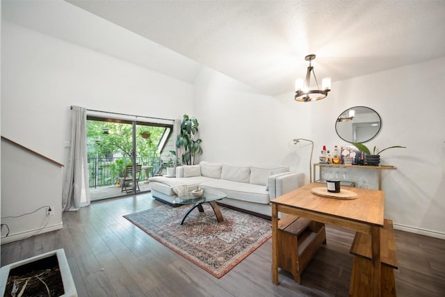 1135 Barton Hills Dr Unit 355, Austin, TX 78704 - living room with a chandelier and dark wood-type flooring