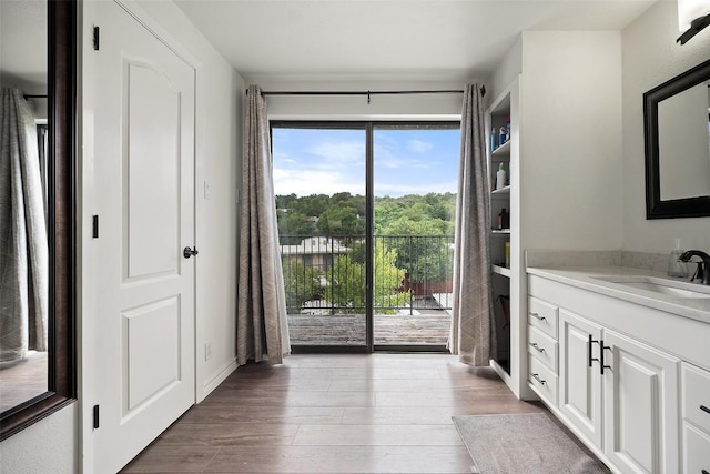 1135 Barton Hills Dr Unit 355, Austin, TX 78704 - bathroom featuring vanity and wood finished floors