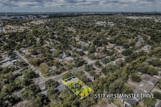 5317 Westminster Dr, Austin, TX 78723 - aerial view of property's location with property boundaries highlighted