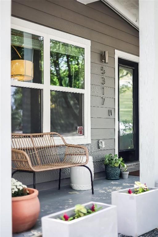5317 Westminster Dr, Austin, TX 78723 - doorway to property with covered porch