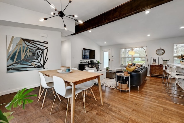 5317 Westminster Dr, Austin, TX 78723 - dining space featuring wood finished floors, a chandelier, and recessed lighting