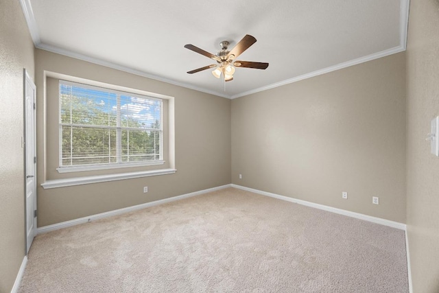 4009 Wilderness Path Bnd, Cedar Park, TX 78613 - spare room featuring crown molding, carpet flooring, and ceiling fan