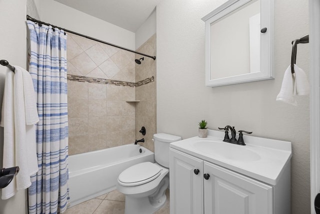 509 Fair Oaks Dr, Georgetown, TX 78628 - full bath featuring shower / tub combo with curtain, vanity, and tile patterned floors
