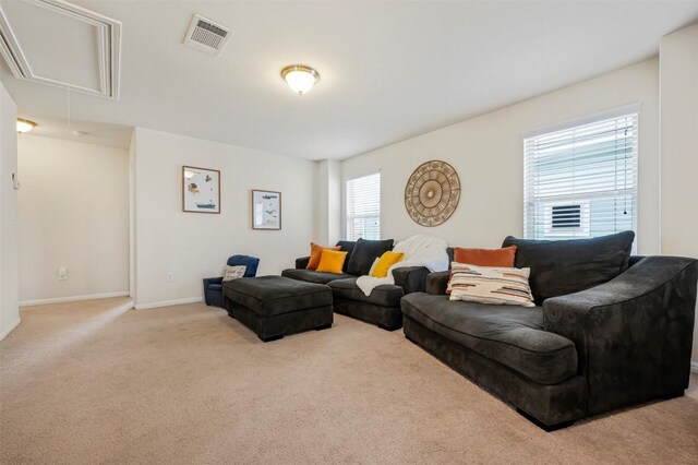 221 Pearl Way, Buda, TX 78610 - living room with attic access and carpet
