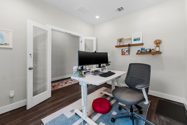 3800 Bristol Motor Pass, Austin, TX 78728 - home office with french doors, wood finished floors, and recessed lighting