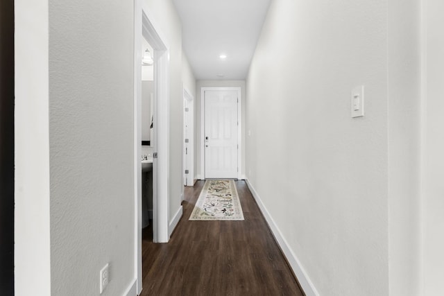 3800 Bristol Motor Pass, Austin, TX 78728 - corridor featuring dark wood-style floors and recessed lighting