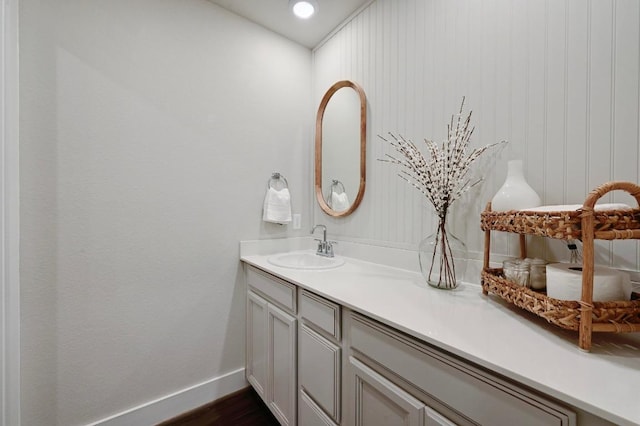 7506 Chesapeake Rail Ln, Austin, TX 78744 - bathroom with vanity and wood finished floors