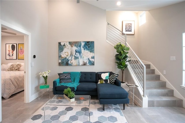 6613 Woodrow Ave, Austin, TX 78757 - living room featuring stairs and healthy amount of natural light