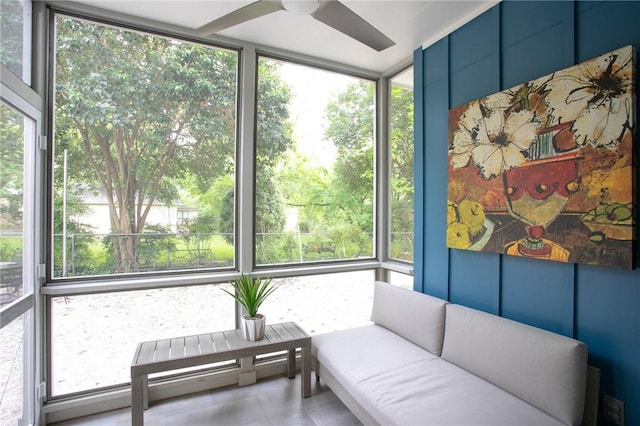 6613 Woodrow Ave, Austin, TX 78757 - sunroom / solarium featuring ceiling fan, plenty of natural light, and an outdoor living space