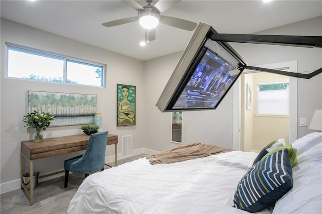 6613 Woodrow Ave, Austin, TX 78757 - bedroom with multiple windows, recessed lighting, and a ceiling fan