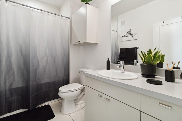 4361 S Congress Ave Unit 209, Austin, TX 78745 - bathroom with vanity, tile patterned flooring, and a shower with curtain
