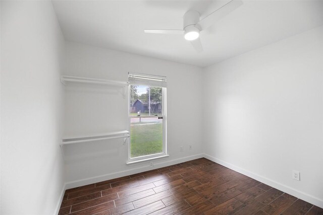 2518 Carlow Dr, Austin, TX 78745 - empty room featuring dark wood-type flooring and a ceiling fan