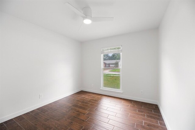 2518 Carlow Dr, Austin, TX 78745 - empty room with dark wood-style flooring and a ceiling fan