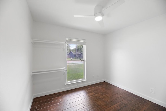 2518 Carlow Dr, Austin, TX 78745 - spare room featuring dark wood-type flooring and a ceiling fan