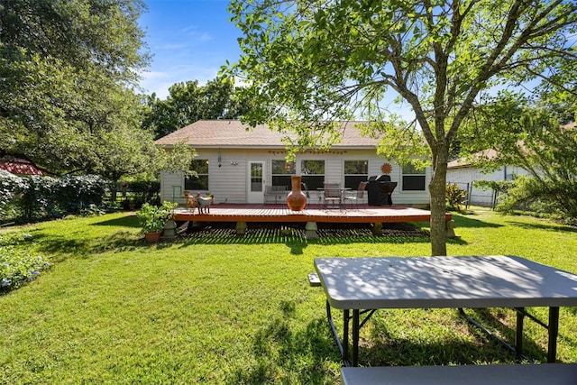 803 N Myrtle St, Georgetown, TX 78626 - rear view of property with a deck