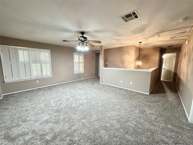 6116 Speyside Dr, Austin, TX 78754 - unfurnished room with carpet, attic access, a ceiling fan, and a smoke detector