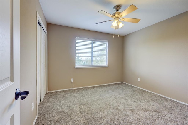 6116 Speyside Dr, Austin, TX 78754 - unfurnished bedroom featuring carpet flooring, a closet, and ceiling fan