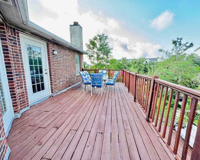 15304 Iola Cv, Austin, TX 78717 - wooden terrace featuring outdoor dining area