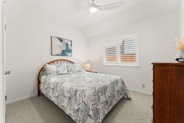 10808 Redmond Rd, Austin, TX 78739 - carpeted bedroom featuring lofted ceiling and a ceiling fan