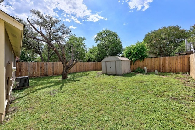 1111 Fairlawn Cv, Round Rock, TX 78664 - fenced backyard featuring a storage shed