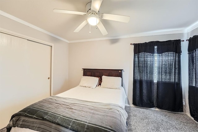 17729 Golden Valley Dr, Manor, TX 78653 - carpeted bedroom featuring ornamental molding and a ceiling fan